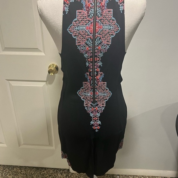 {Express} High-Neck Black and Multicolored Dress - Picture 2 of 4